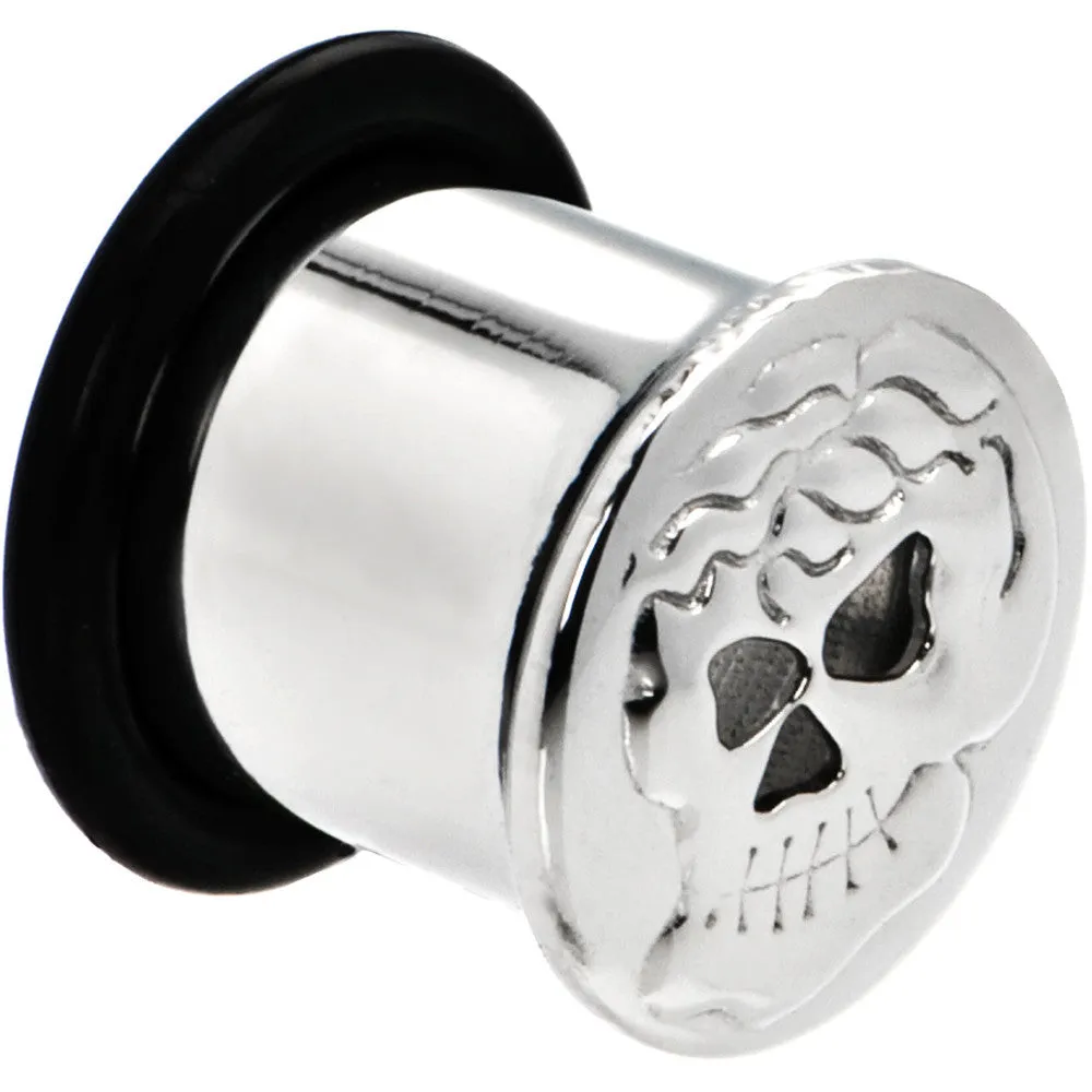 00 Gauge Stainless Steel Single Flare Skull Plug