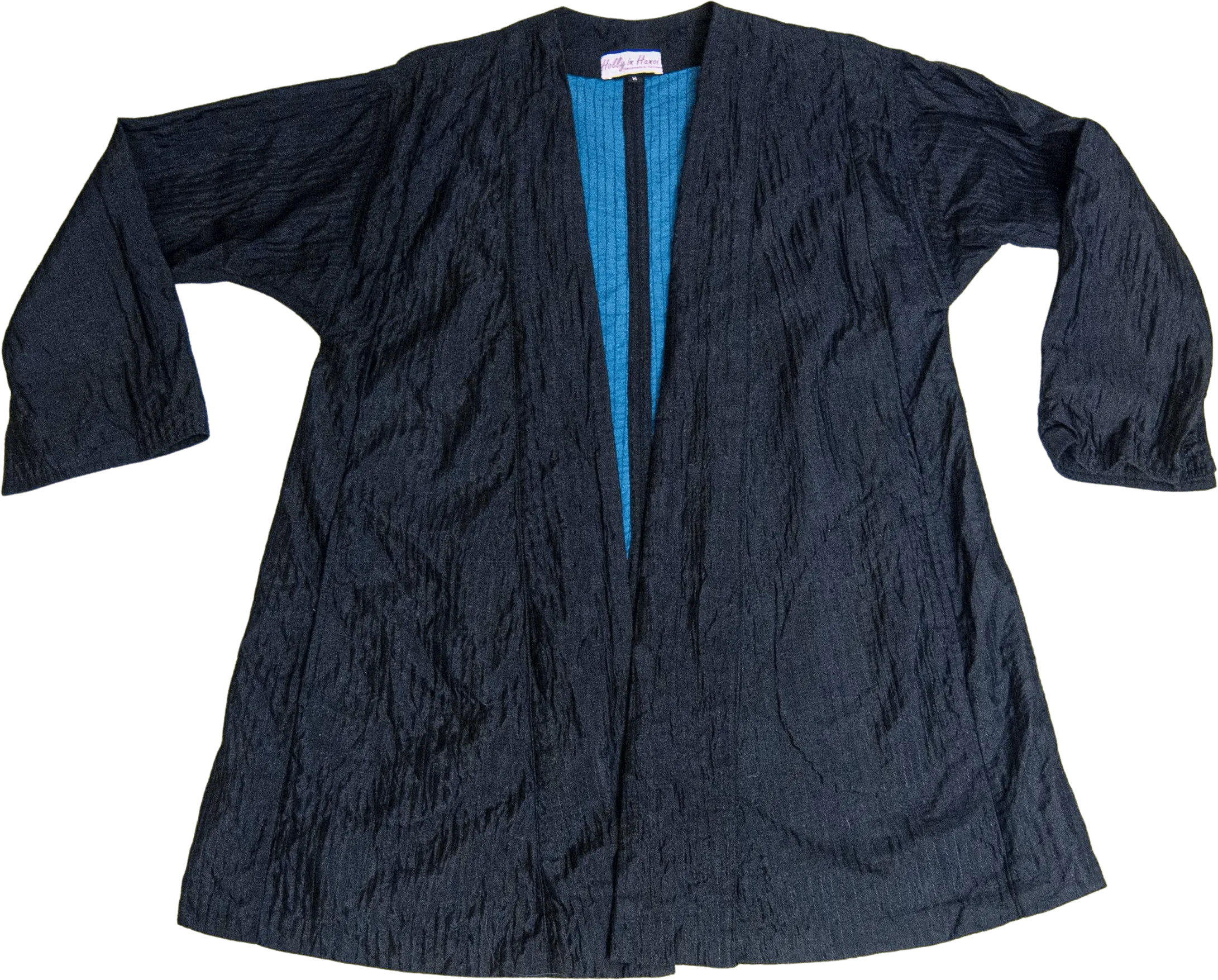 00's Black Textured Kimono Top by Holly in Hanoi