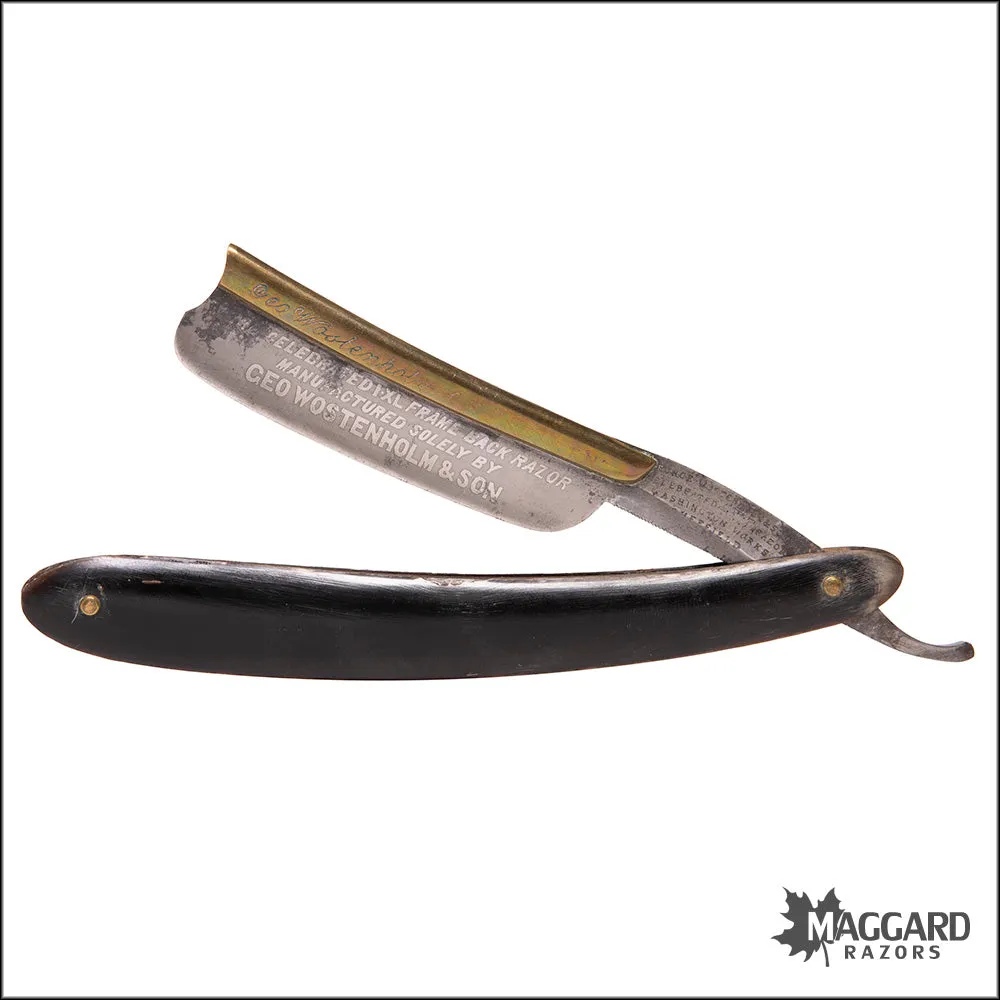 #1069 Vintage Straight Razor - George Wostenholm Frameback 7/8"