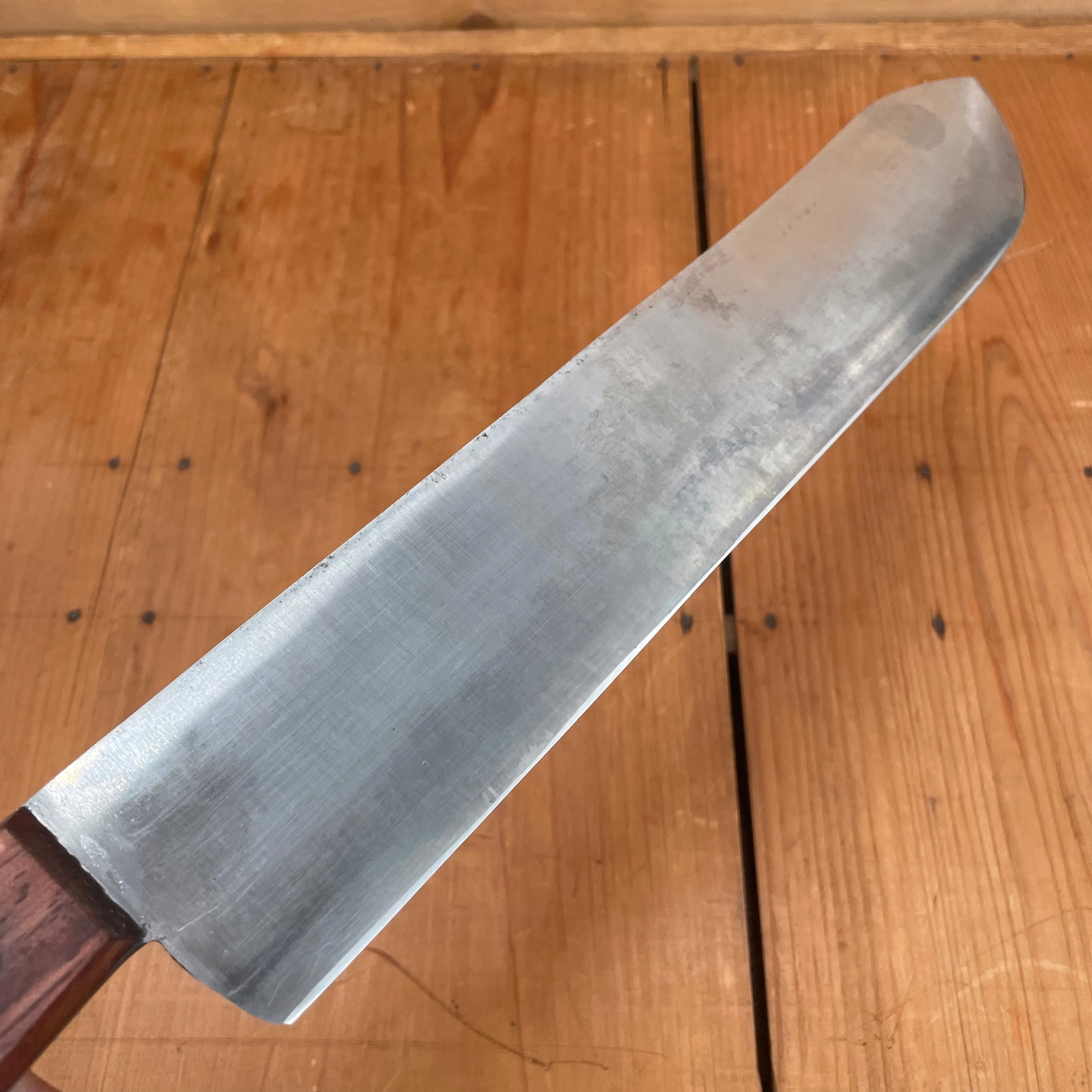 112 F. Guelon 12" Bullnose Butcher Carbon Steel Rosewood France 1950's