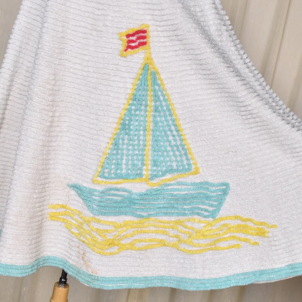 1930s Chenille Anchor Beach Cape