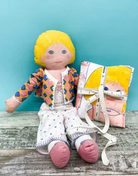 1980s Original Clothkits® Rag Doll Sewing Kit, Polly Blonde