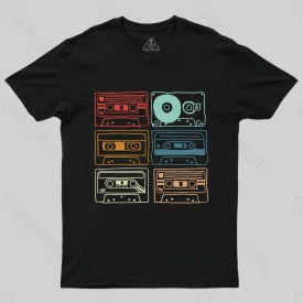 80s 90s Retro Party Costume Cassette Tapes T-Shirt