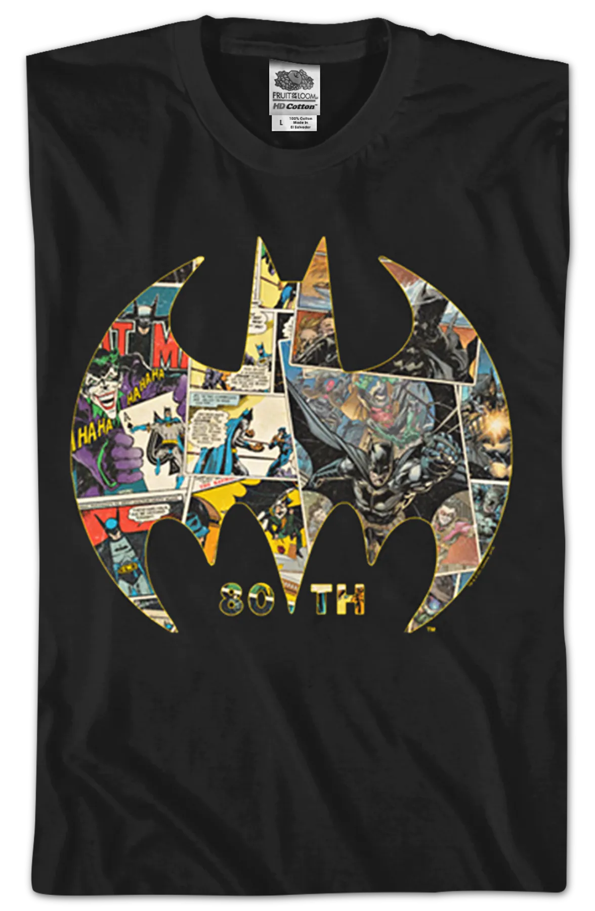 80th Anniversary Bat Symbol Collage Batman T-Shirt