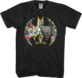 80th Anniversary Bat Symbol Collage Batman T-Shirt