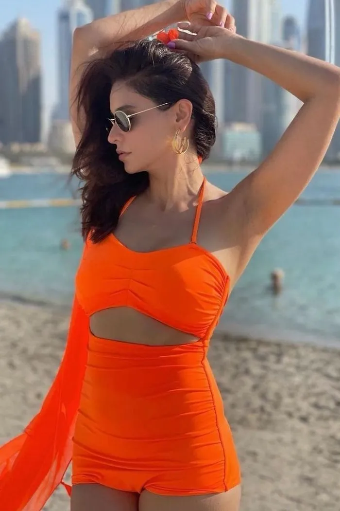 Aamna Sharif in our Orange is the new black Swimsuit