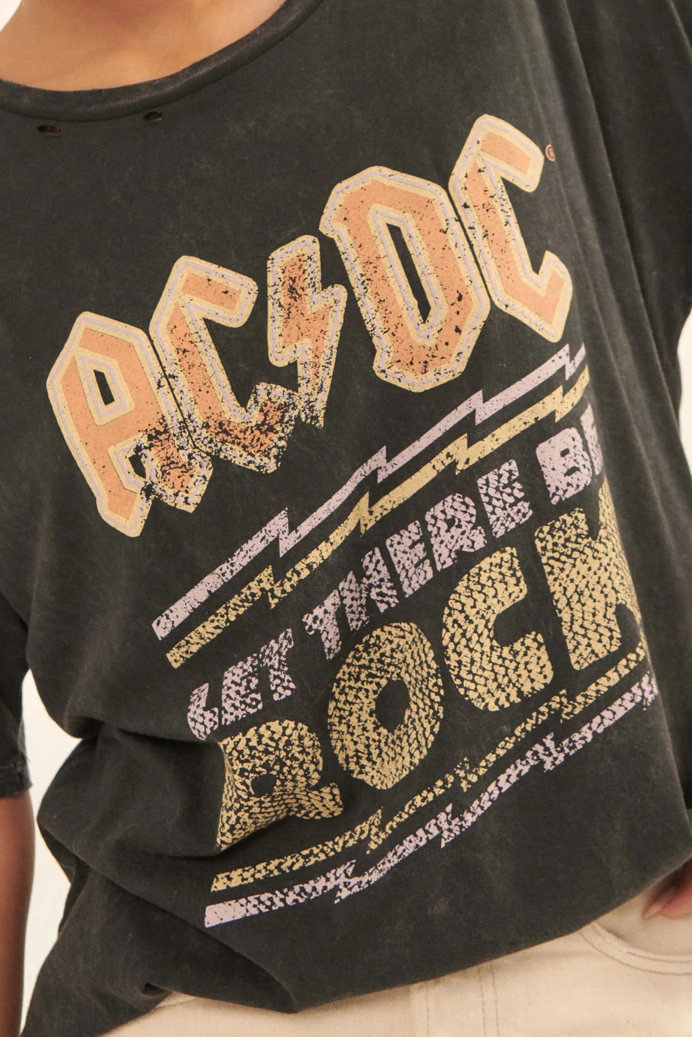 AC/DC Let There Be Rock Distressed Graphic Tee