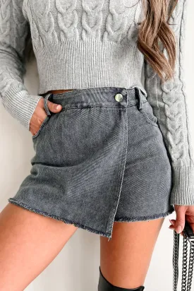 Acting Out Denim Wrap Skort (Navy)