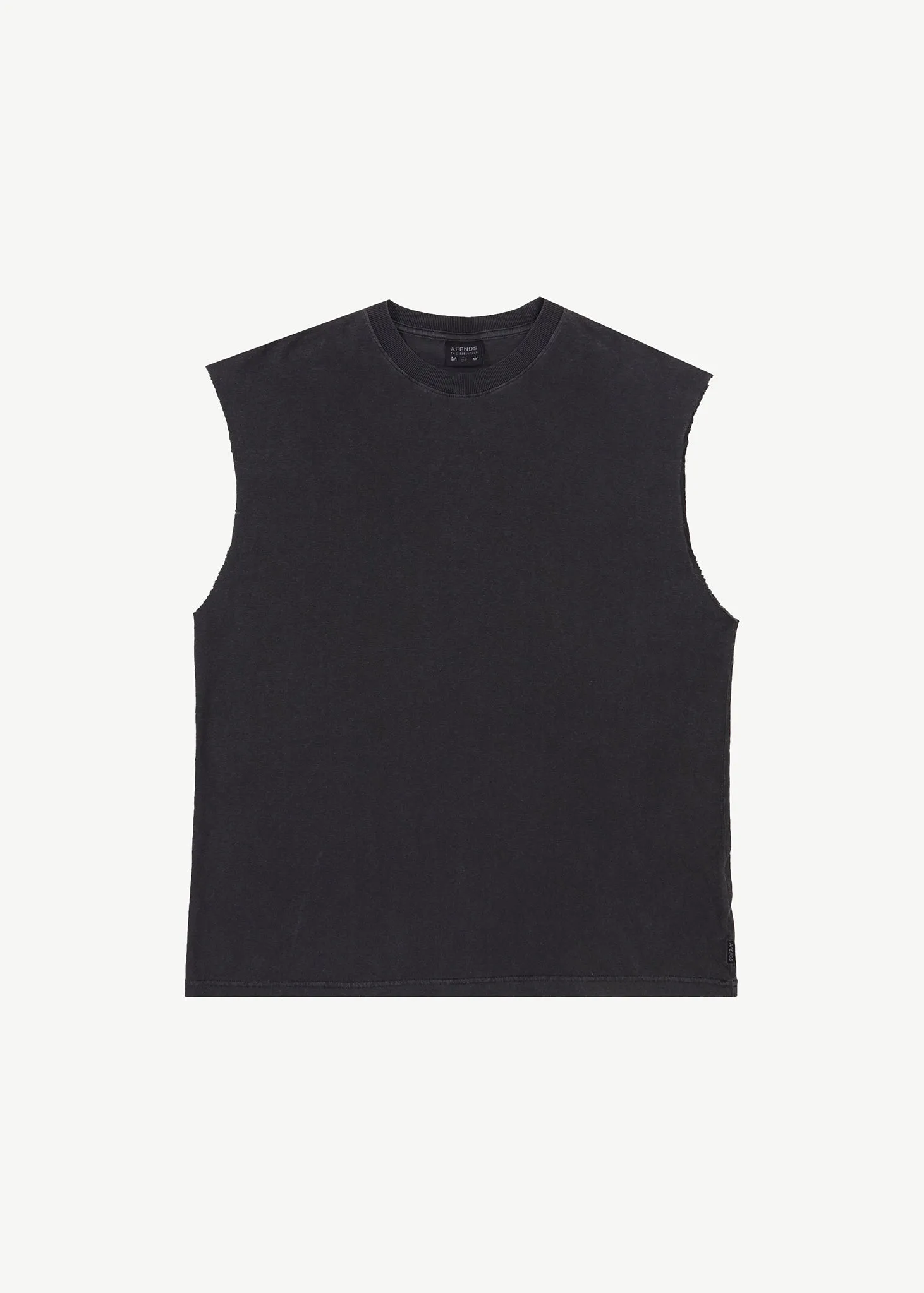 AFENDS Mens Vacation - Sleeveless Tee - Stone Black