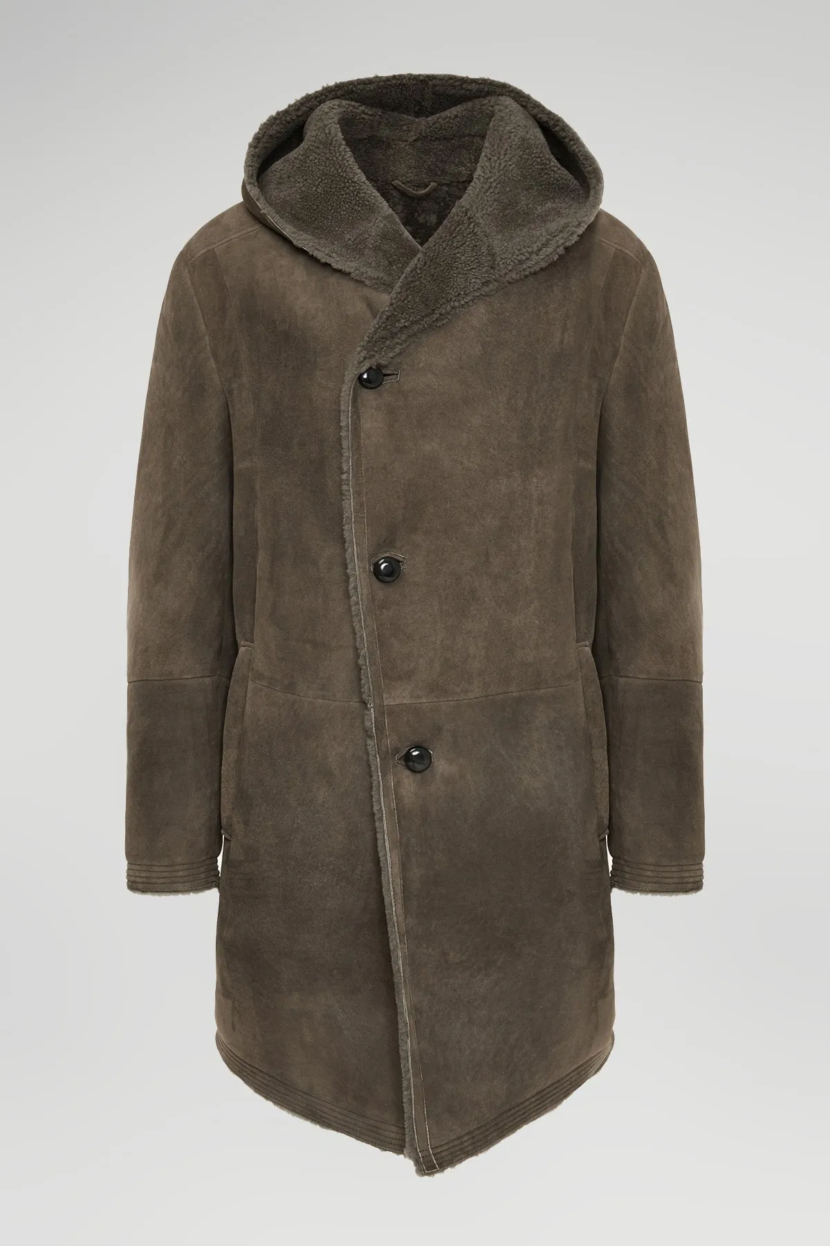 Aiden - Grey Shearling Coat