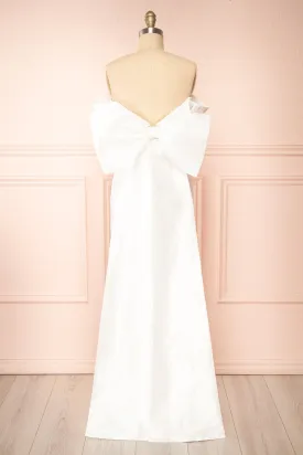 Akalyia | Bridal Maxi Dress w/ Large Bow