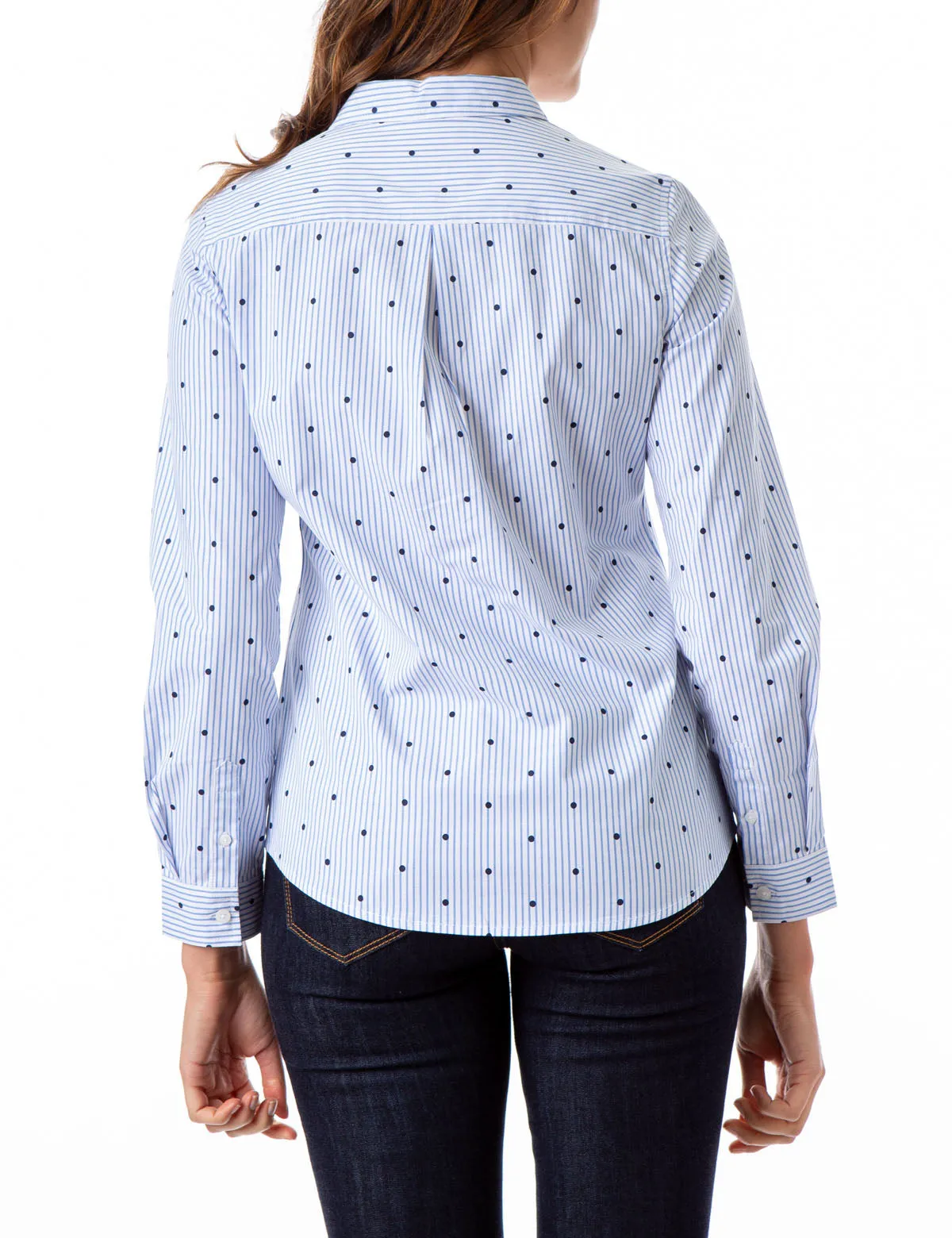 ALL OVER STRIPED DOT LONG SLEEVE SHIRT