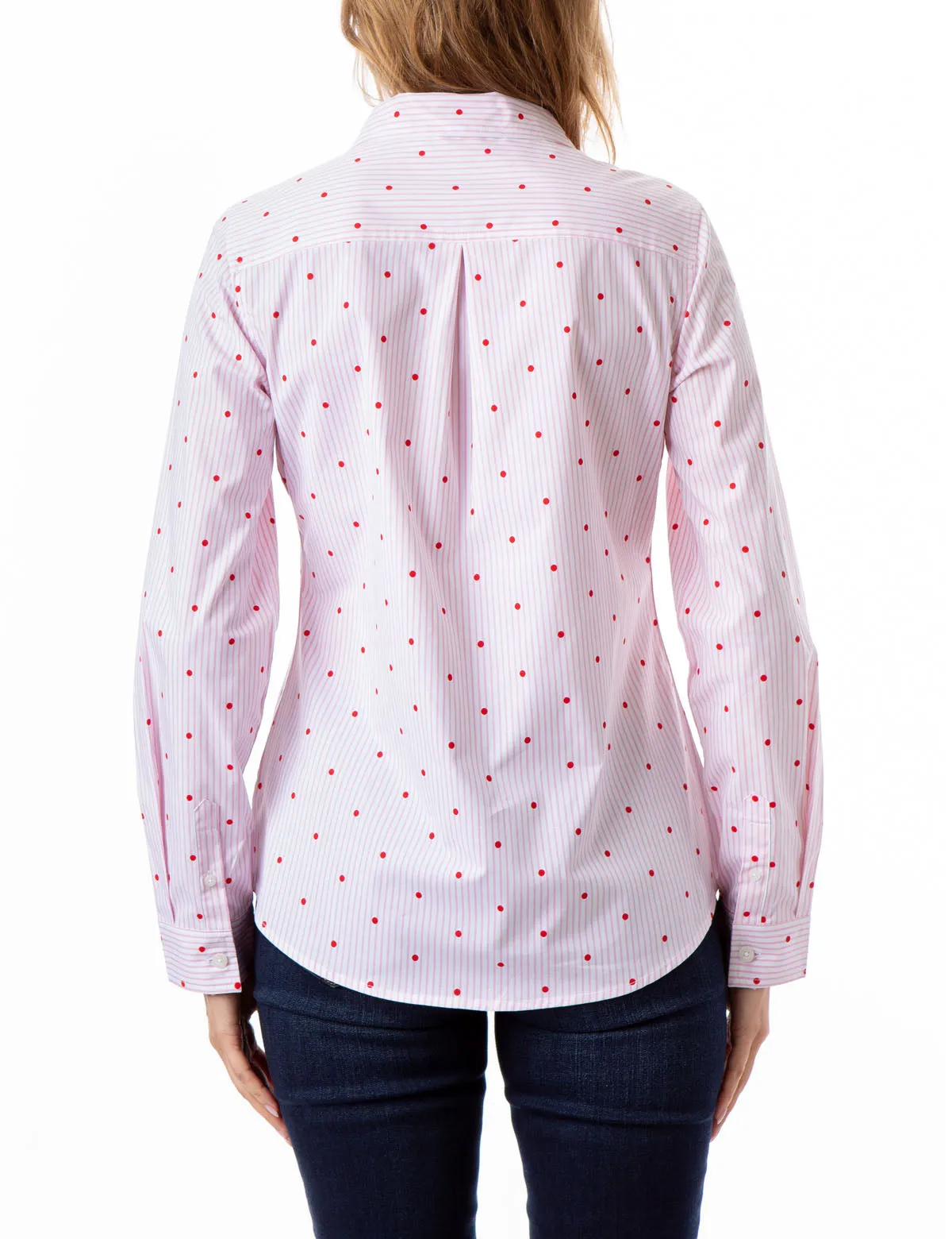 ALL OVER STRIPED DOT LONG SLEEVE SHIRT