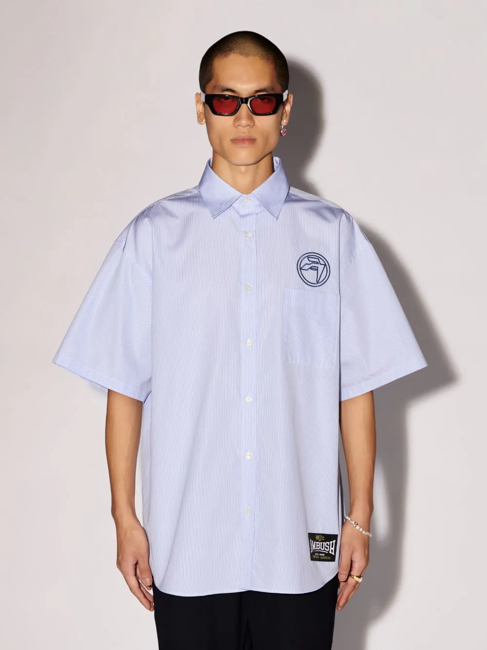 AMBUSH Striped Amblem Shirt - Blue