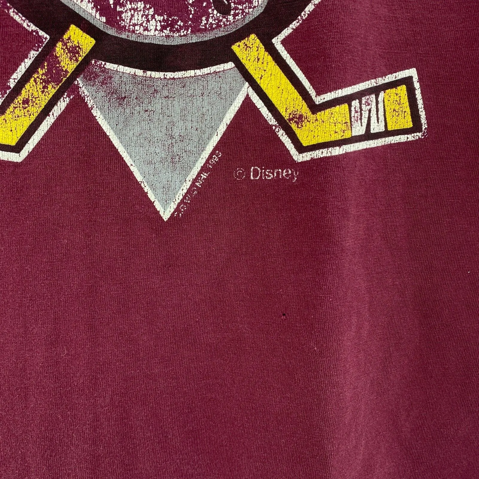 Anaheim Mighty Ducks 1990 Logo Burgundy Vintage T-shirt Size L NHL