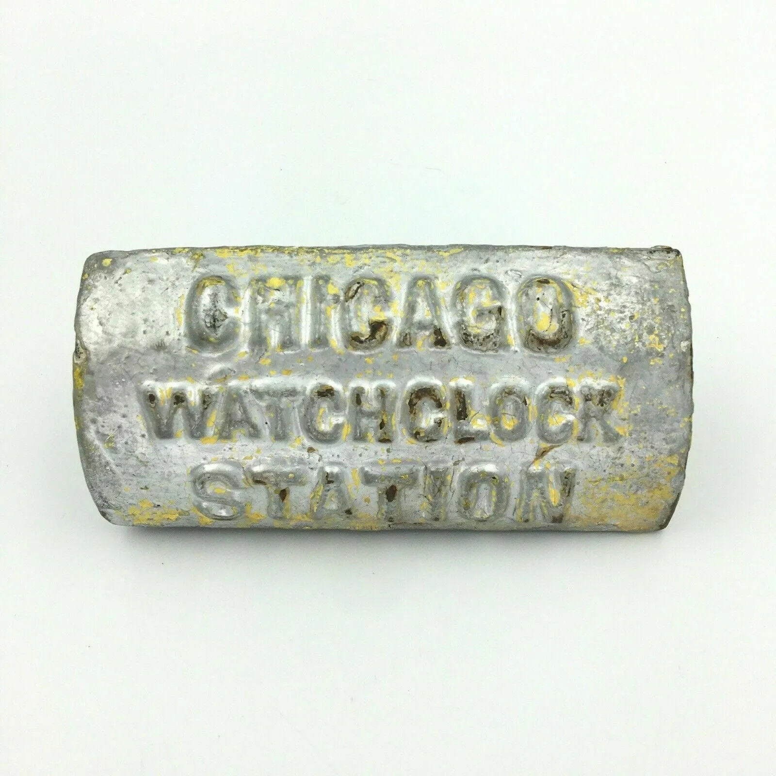 Antique Chicago Watchclock Station Security Cast Iron Box Clock Key Rare !