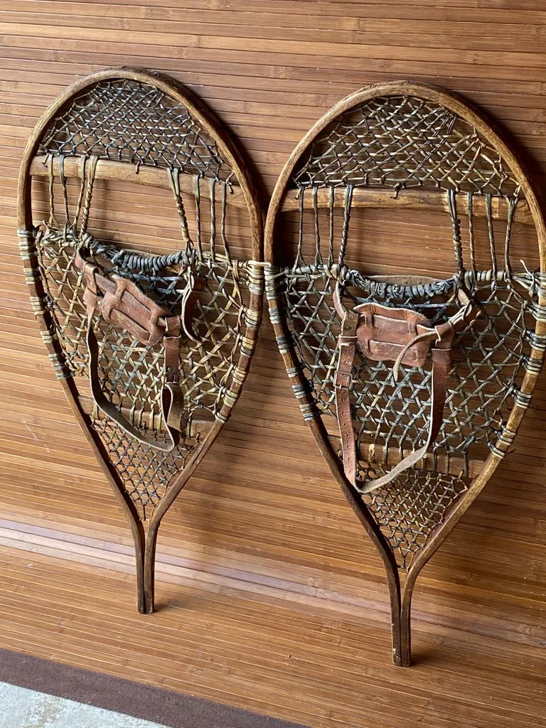 Antique Handmade Trapper Snowshoes