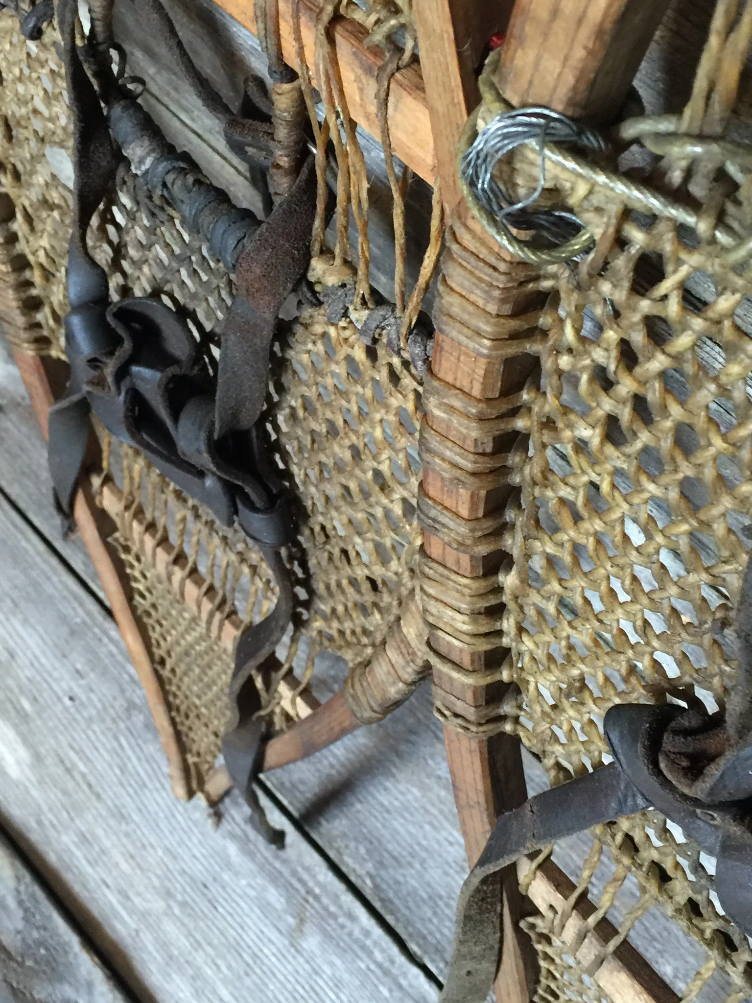 Antique Native American Snowshoes with pom poms