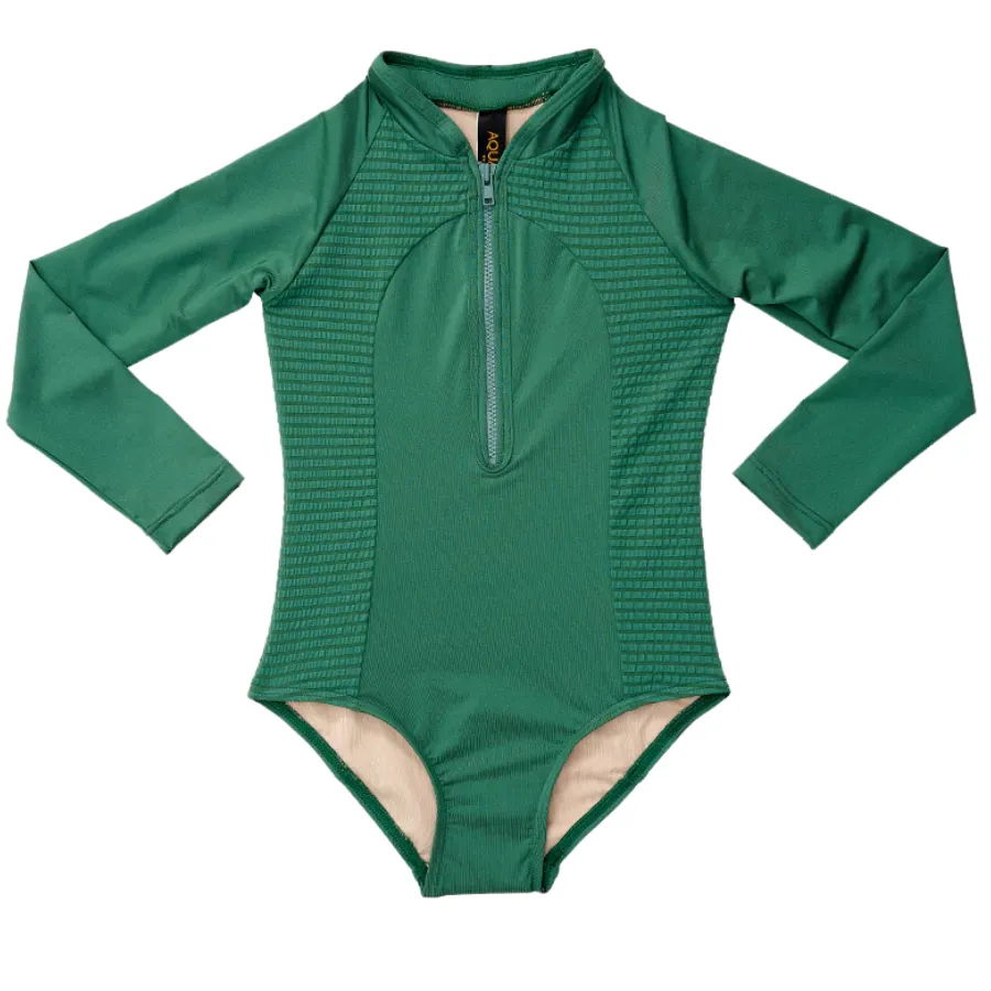 Aqua Blu Jr Long Sleeve One Piece AG2255SS - Stepping Stones Sage