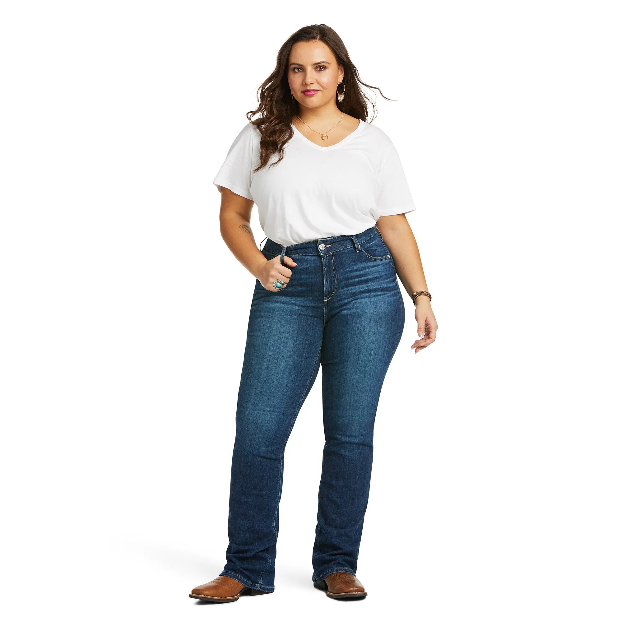 Ariat Ladies 10036814 R.E.A.L. Perfect Rise Abby Straight Jeans Short Leg