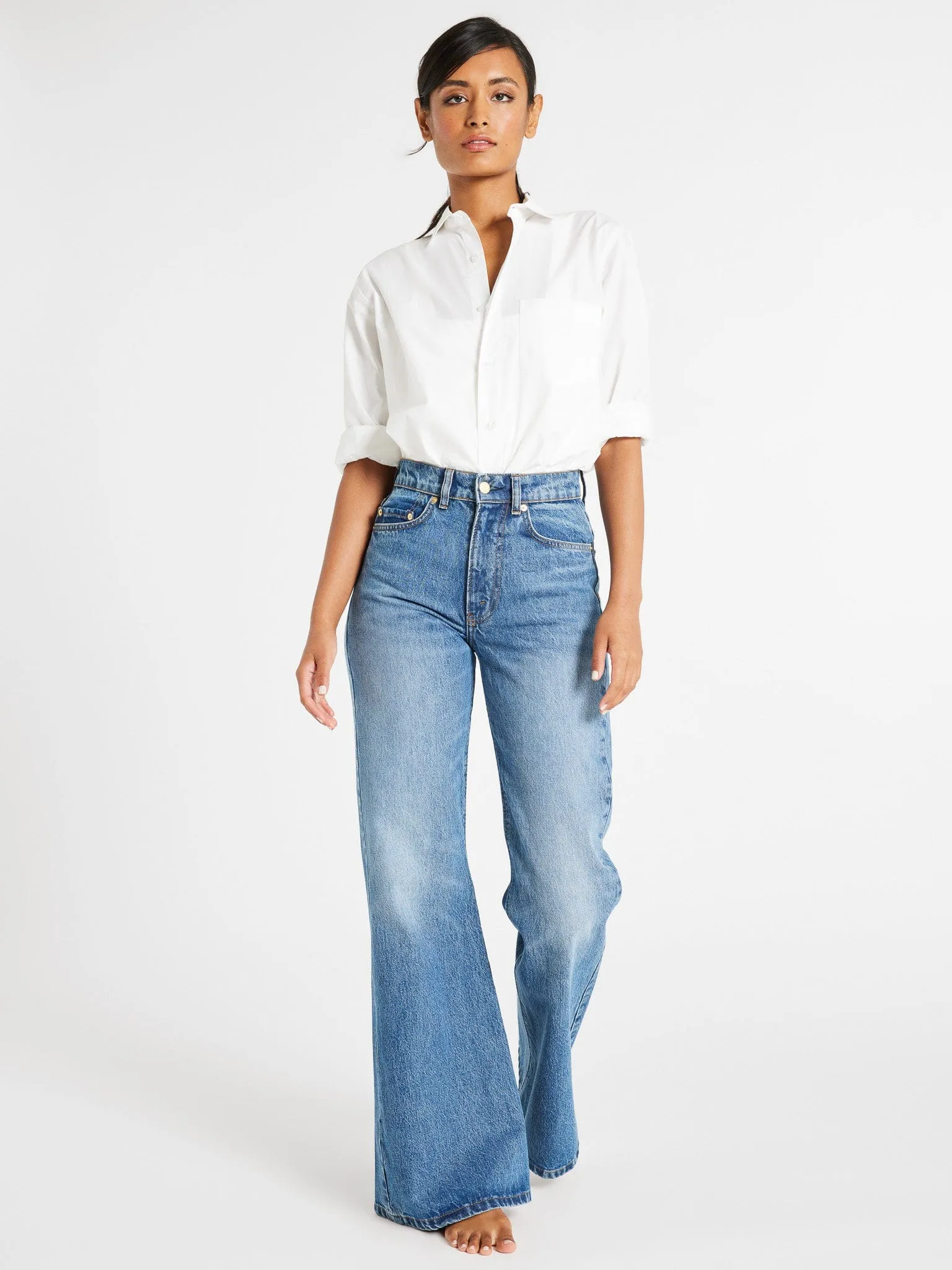 Ashton High Rise Wide Leg Flare Jean in Montecito