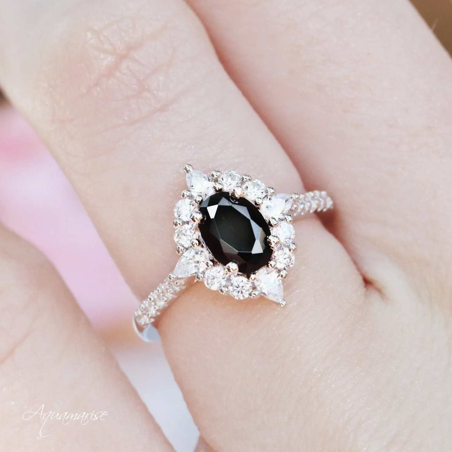 Astra Black Onyx Ring- Sterling Silver