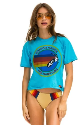 AVIATOR NATION HAMPTONS BOYFRIEND TEE - NEON BLUE