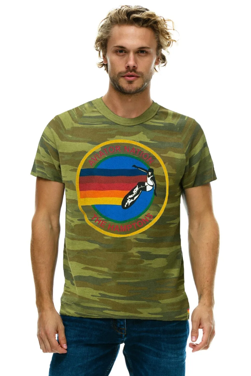 AVIATOR NATION HAMPTONS UNISEX CREW TEE - CAMO