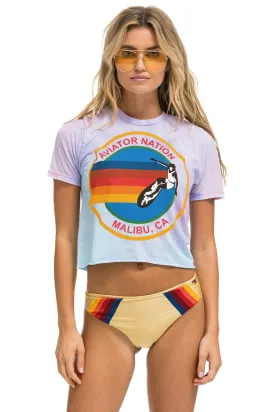 AVIATOR NATION MALIBU BOYFRIEND TEE - TIE DYE BUBBLEGUM