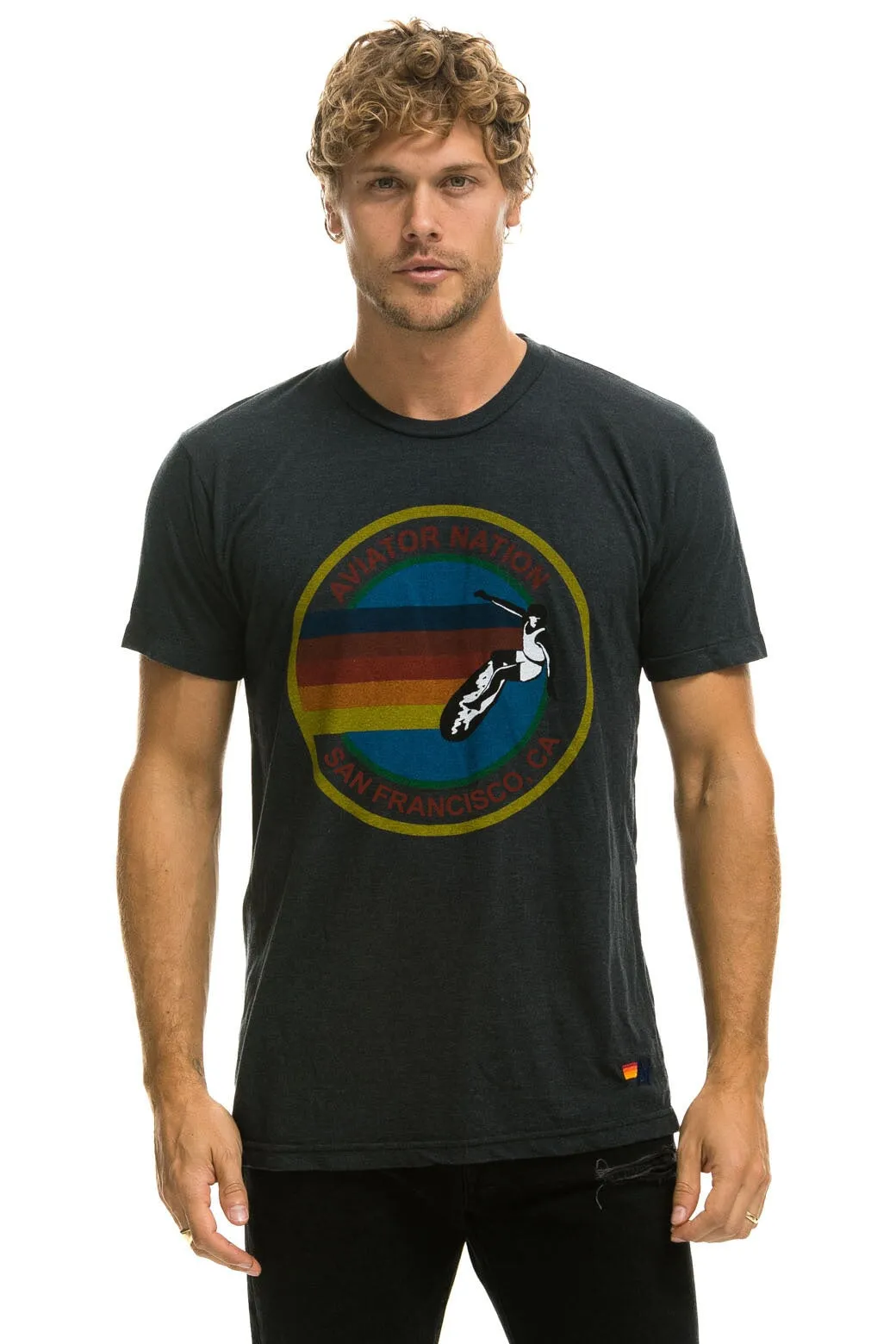 AVIATOR NATION SAN FRANCISCO TEE - CHARCOAL