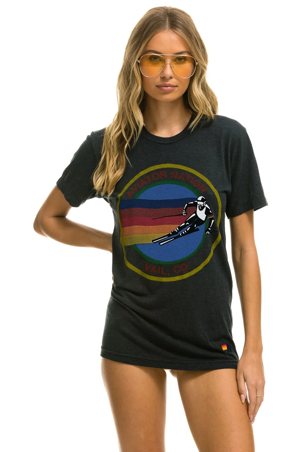 AVIATOR NATION VAIL TEE - CHARCOAL