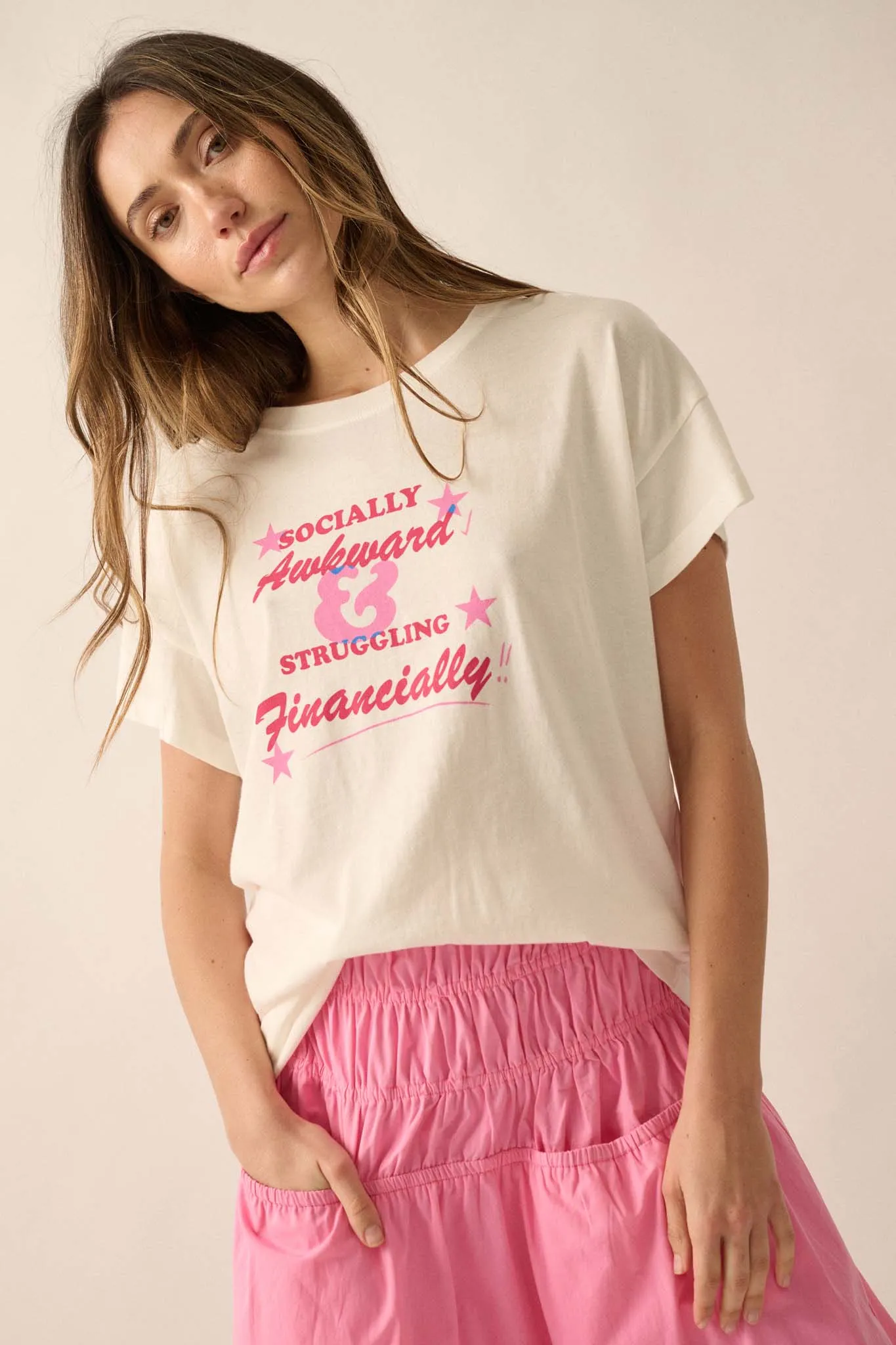 Awkward & Struggling Garment-Wash Graphic Tee