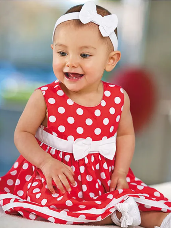 Baby Polka Dot Lovers Dress and Bloomers Set