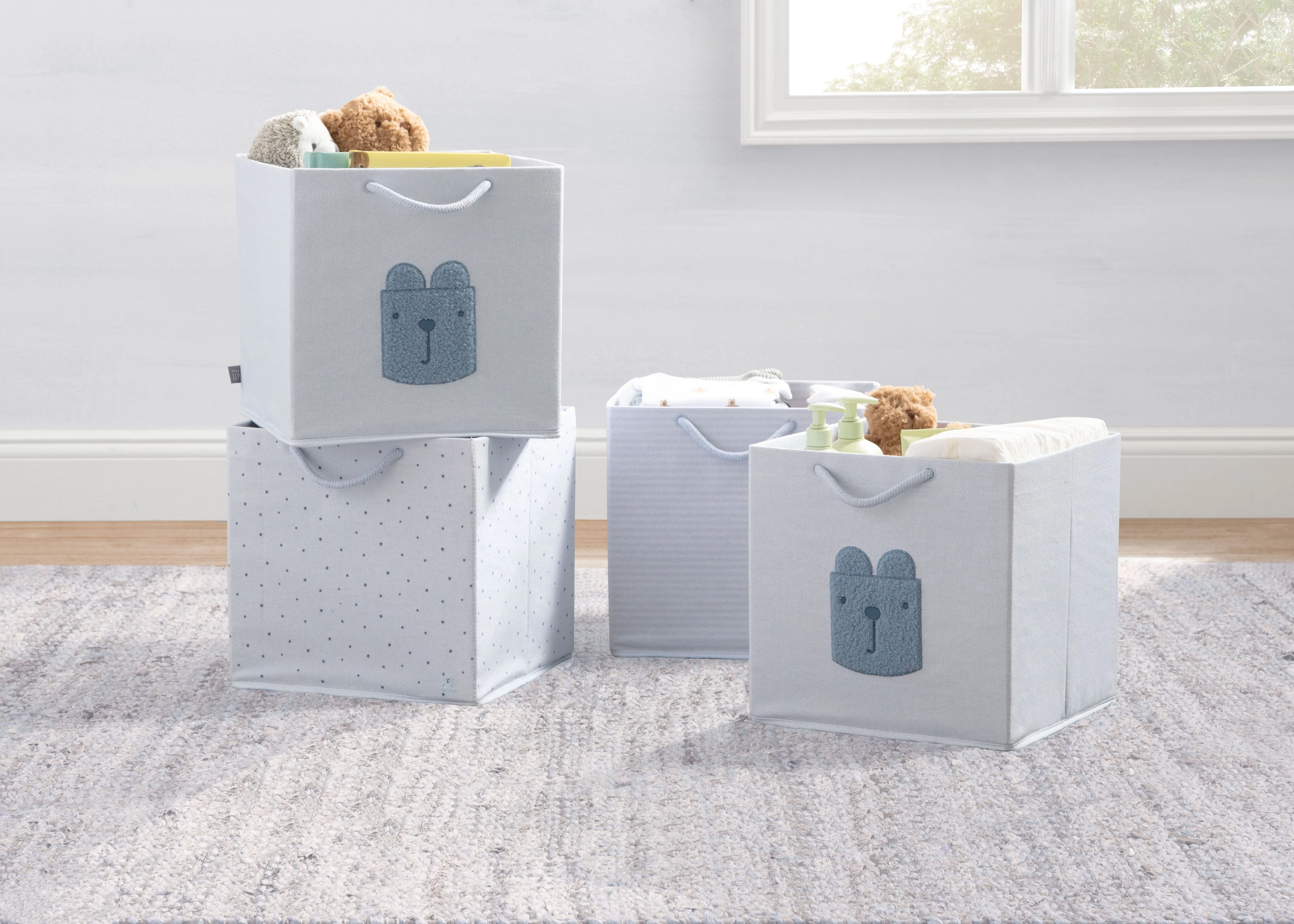 babyGap 4-Pack Brannan Bear Fabric Storage Bins with Handles