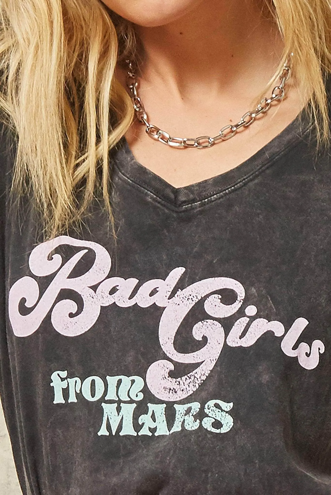 Bad Girls from Mars Stone-Washed Graphic Tee