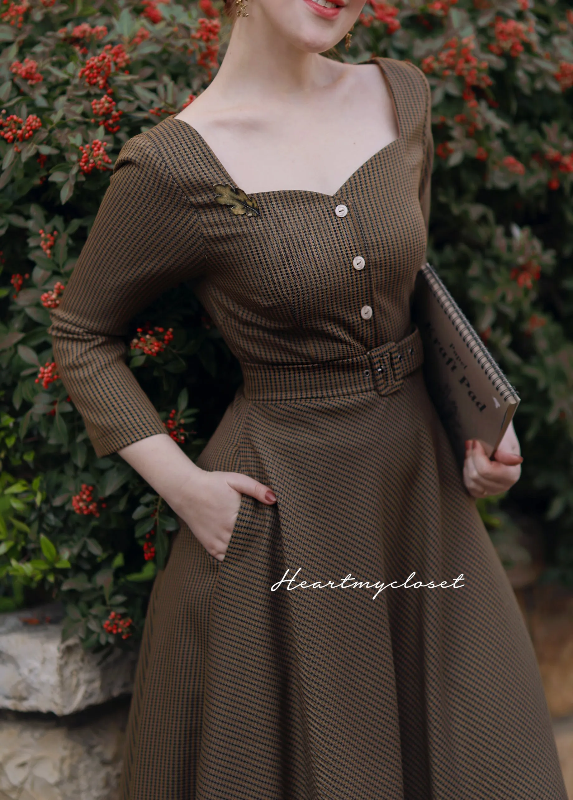 Bella - Swing houndstooth dress