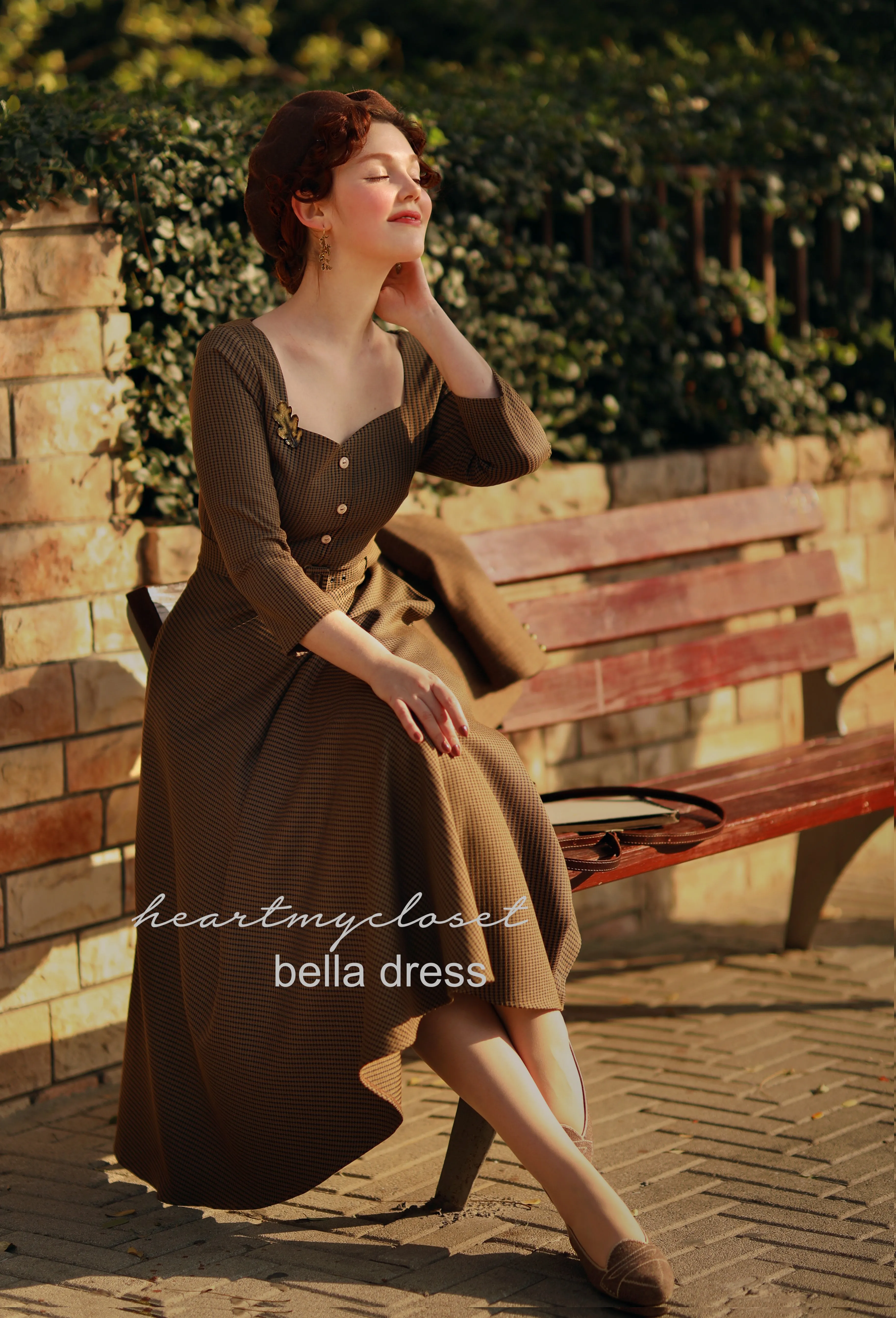 Bella - Swing houndstooth dress