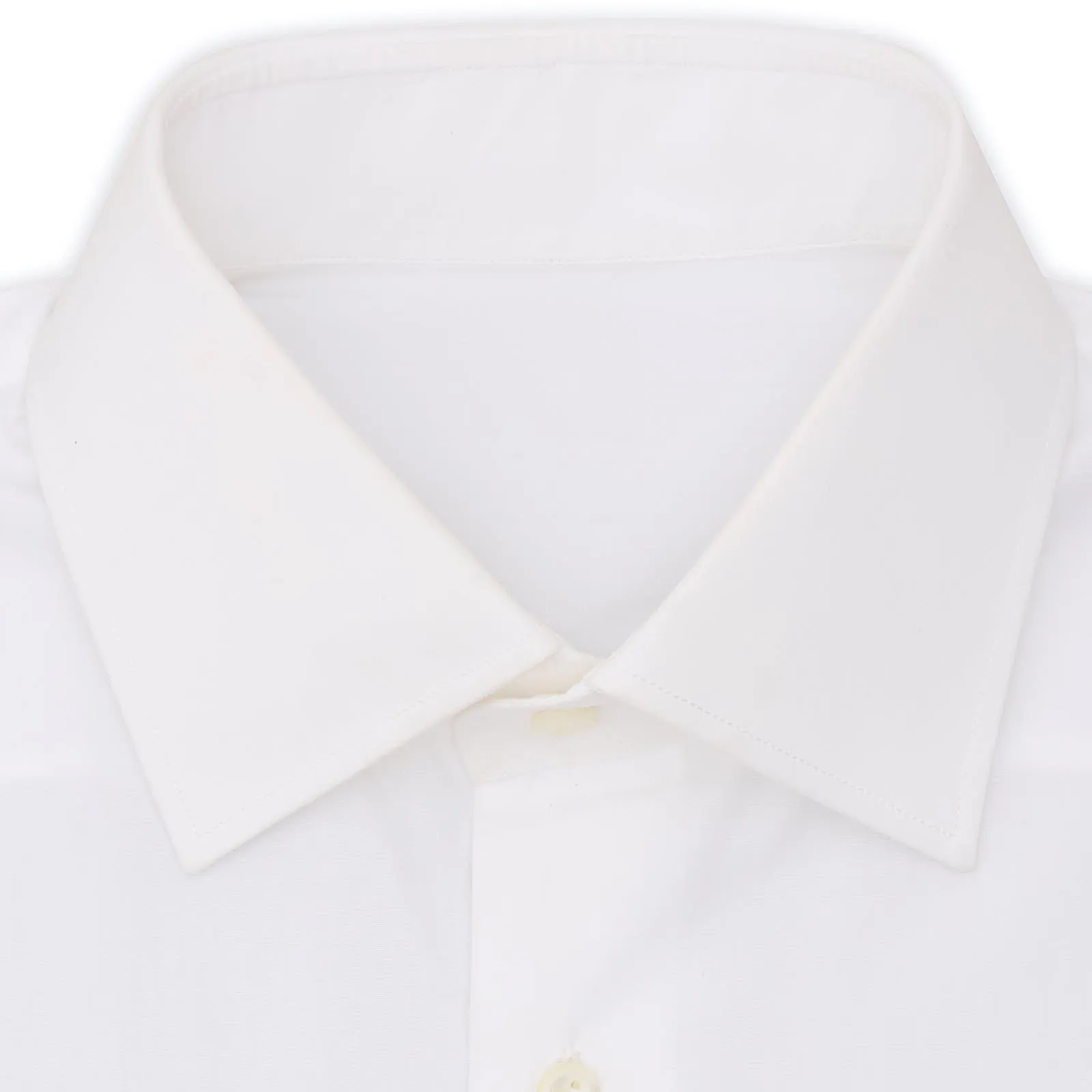 BESPOKE ATHENS Handmade White Cotton Poplin Dress Shirt EU 39 NEW US 15.5