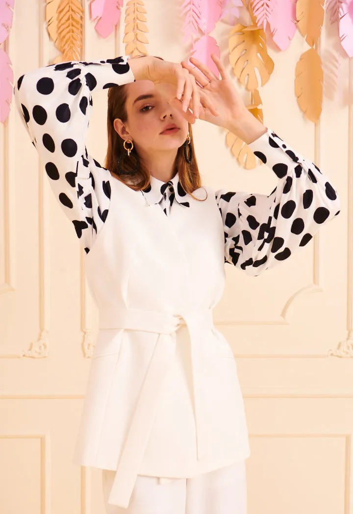 Big Contrast Polka Dot Blouse