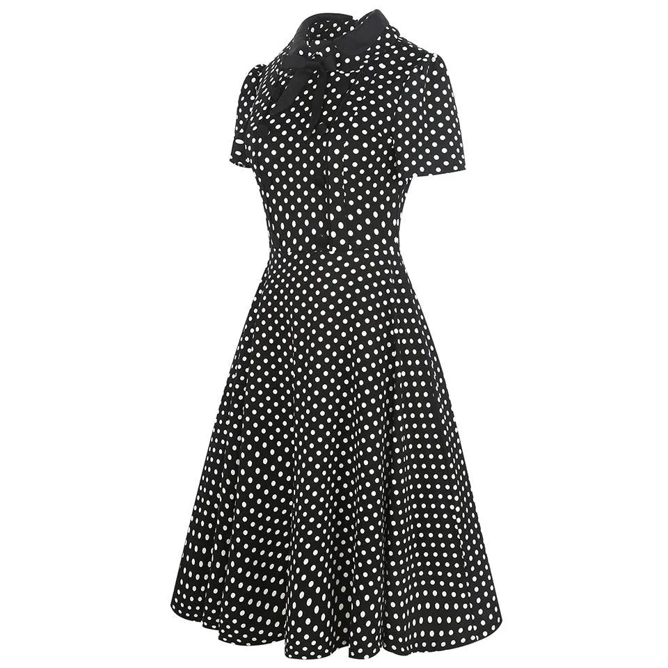 Black & White Polka Dot Button Dress