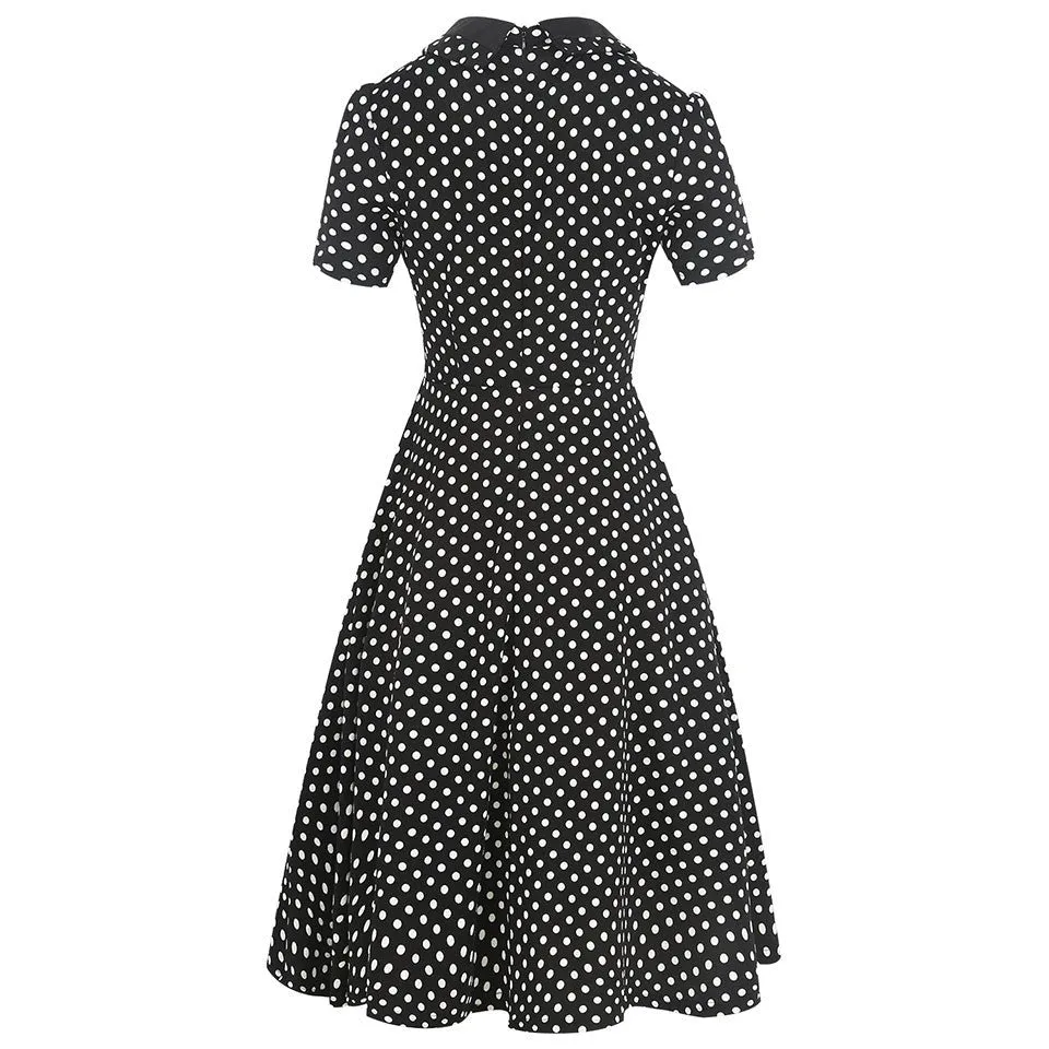 Black & White Polka Dot Button Dress