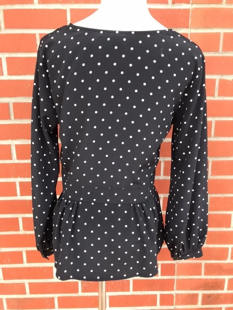 Black and White Polka Dot Blouse