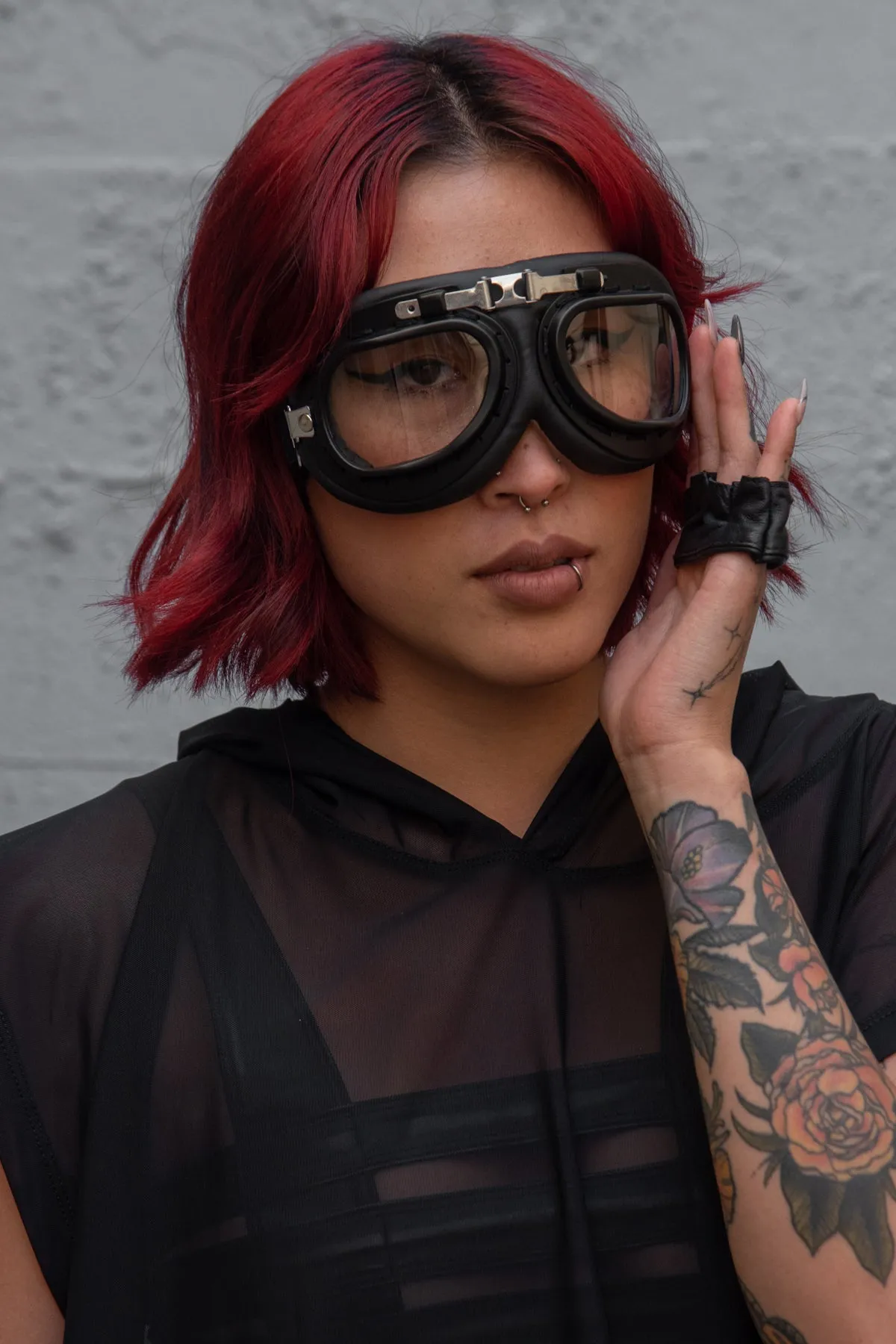 Black Moto Goggles