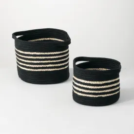 Black Striped Basket