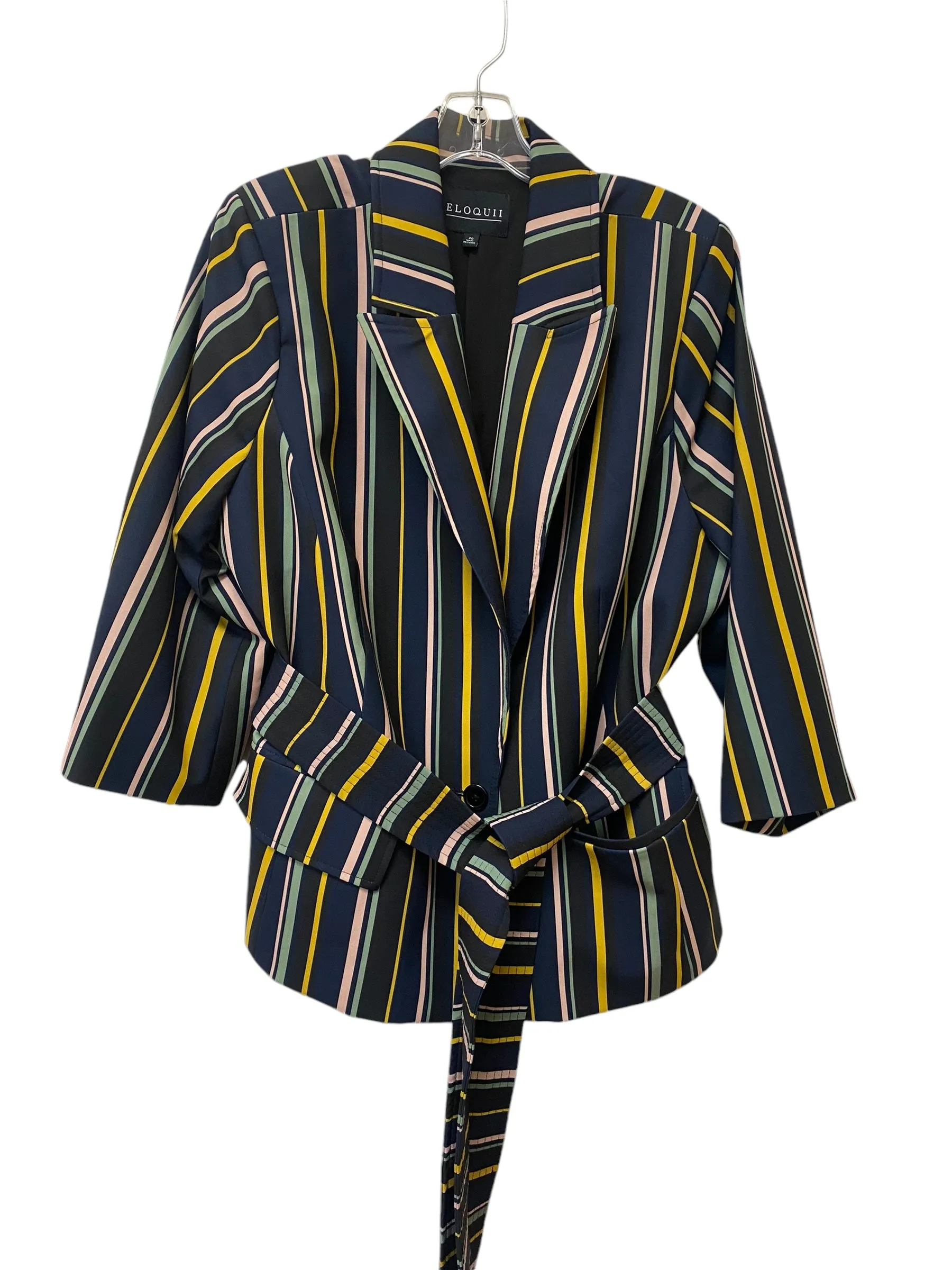 Blazer By Eloquii In Striped Pattern, Size: 20