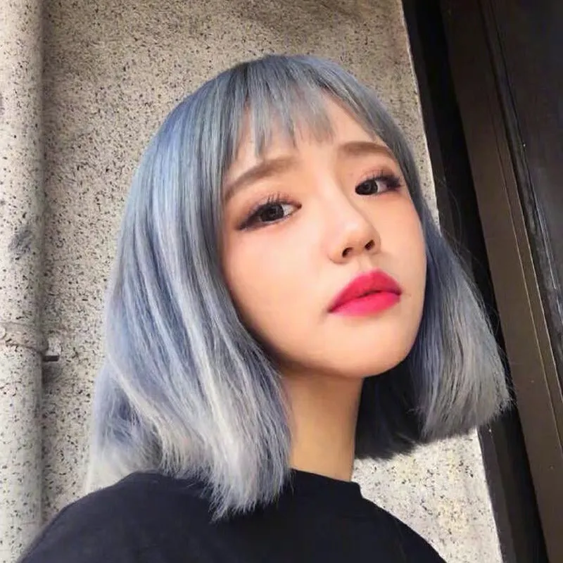 Blue-gray gradient wig PL20656