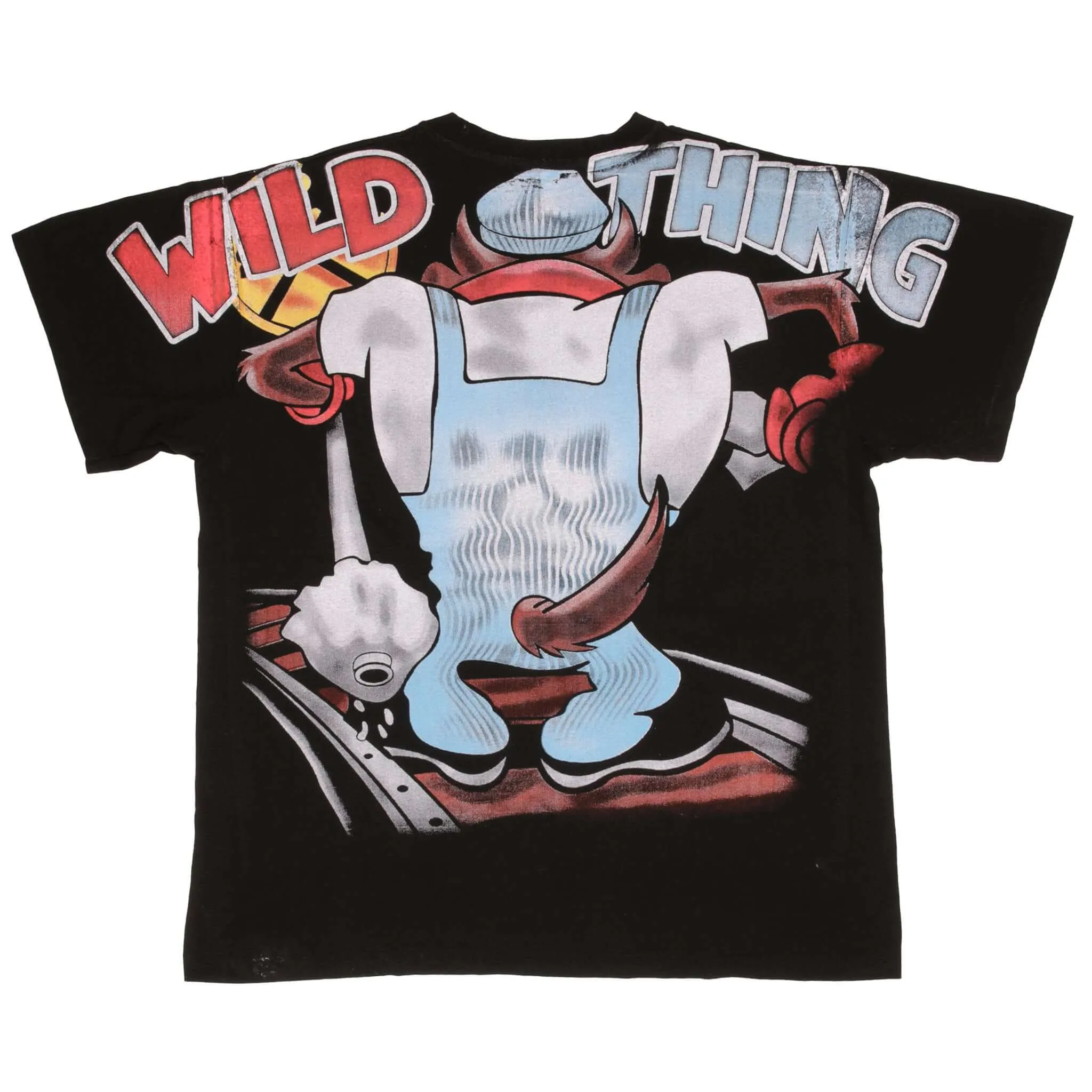 BOOTLEG ALL OVER PRINT TAZ MANIA WILD THING TEE SHIRT SIZE XL SINGLE STITCH