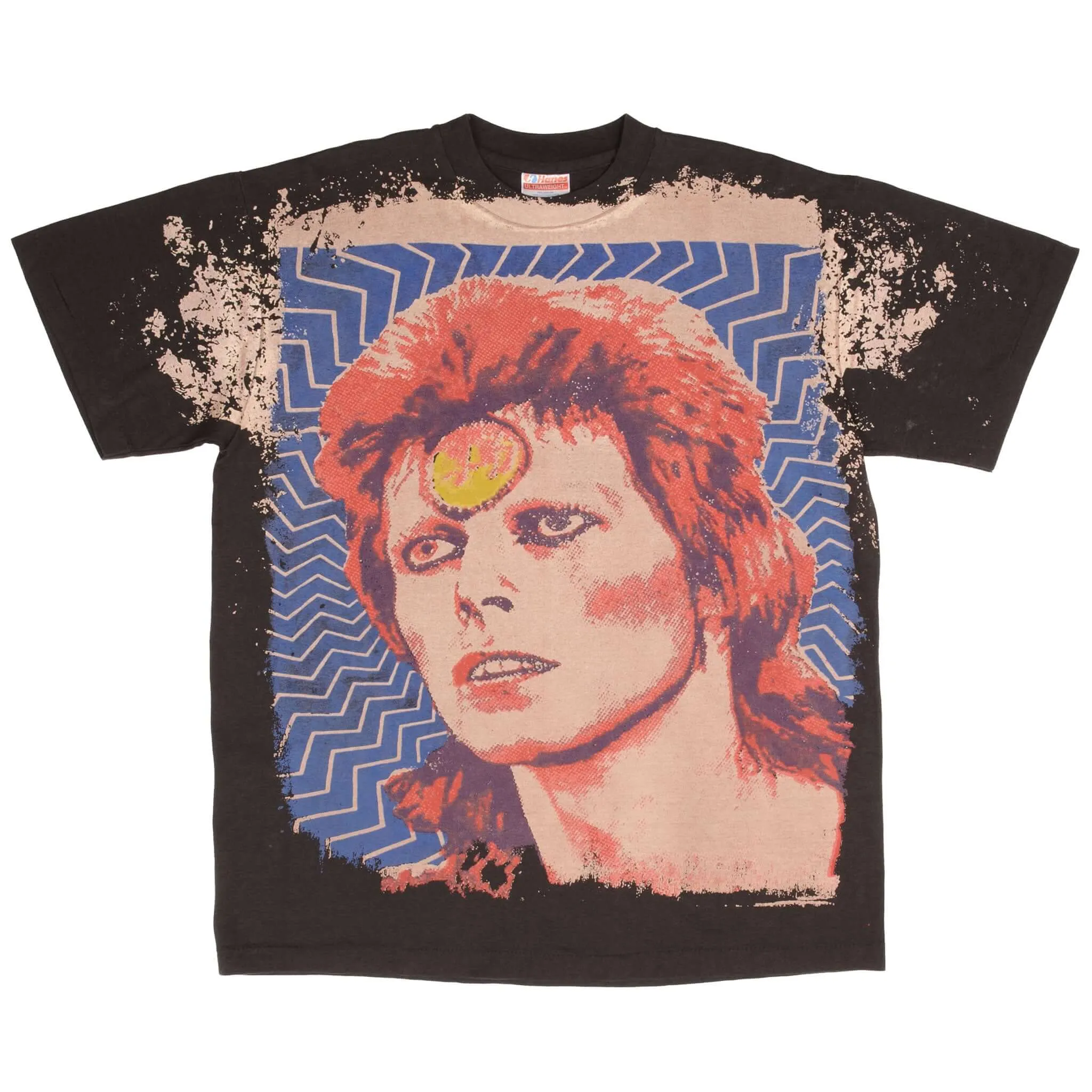 BOOTLEG DAVID BOWIE MOSQUITOHEAD ALL OVER PRINT TEE SHIRT SIZE LARGE MADE IN USA