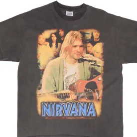 BOOTLEG NIRVANA KURT COBAIN TEE SHIRT SIZE XL SINGLE STITCH