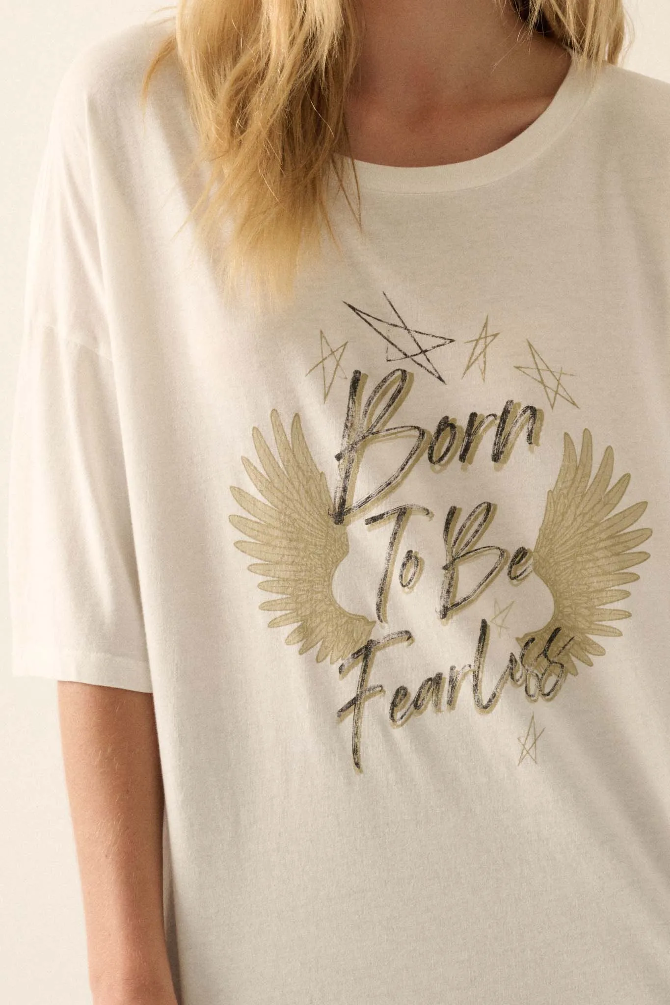 Born to be Fearless Oversize Graphic Tee